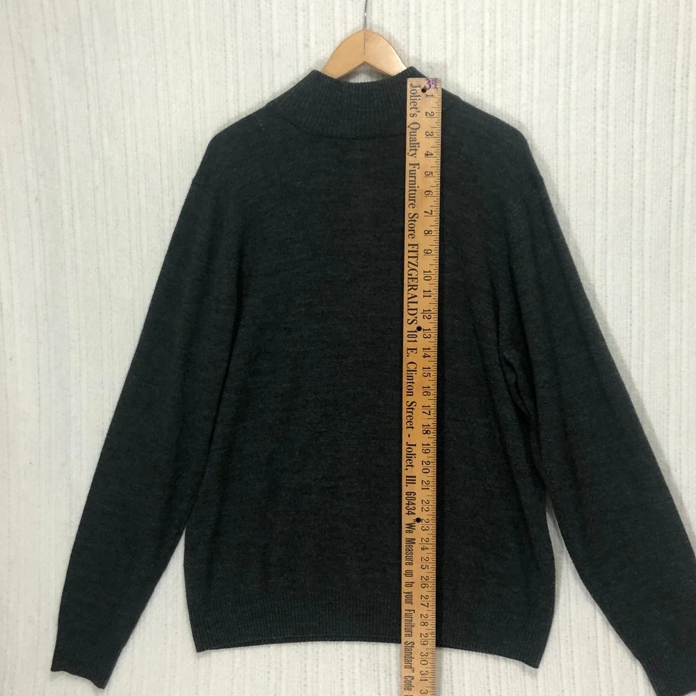Tricots Raphael Quarter Zip Pullover Sweater Mock Neck Gray‎ XXL